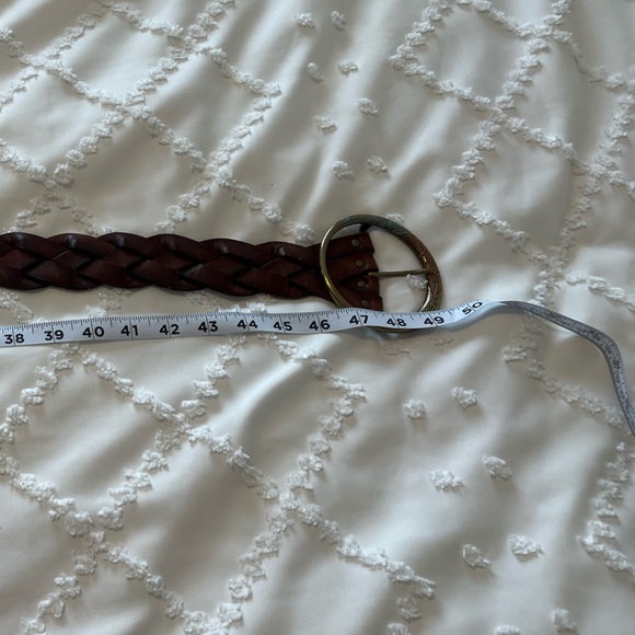 CHICO'S BRAIDED TWIST Leather Belt Size M\L TOOLED BUCKLE GORGEOUS color buckle - Picture 10 of 12